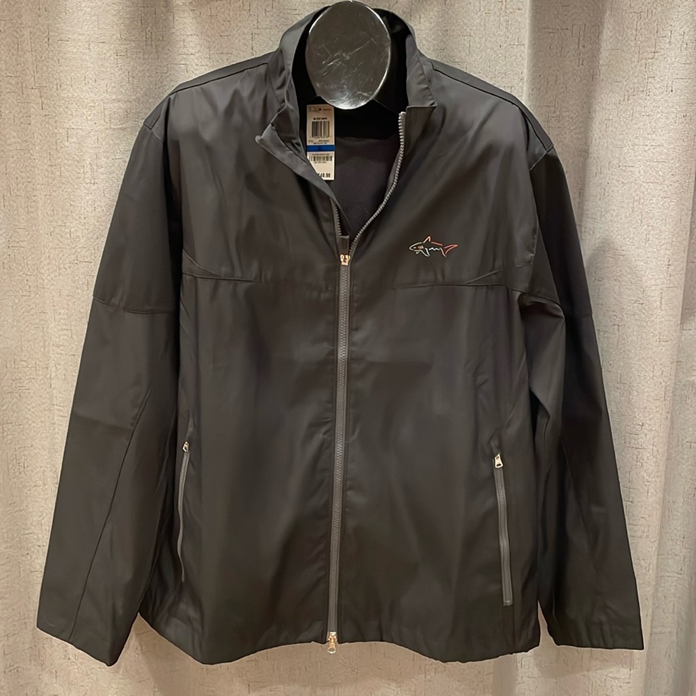 NWT Greg Norman Windbreaker Jacket Black Lightweight Water Resistant XL